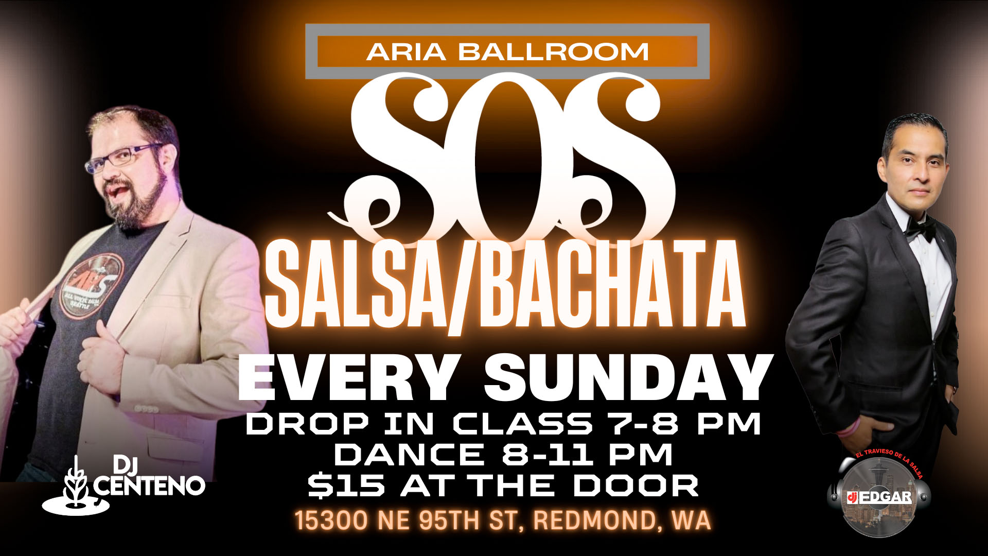 Photo of DJ Centeno & DJ Edgar, Sunday SOS Salsa/Bachata dance at Aria Ballroom