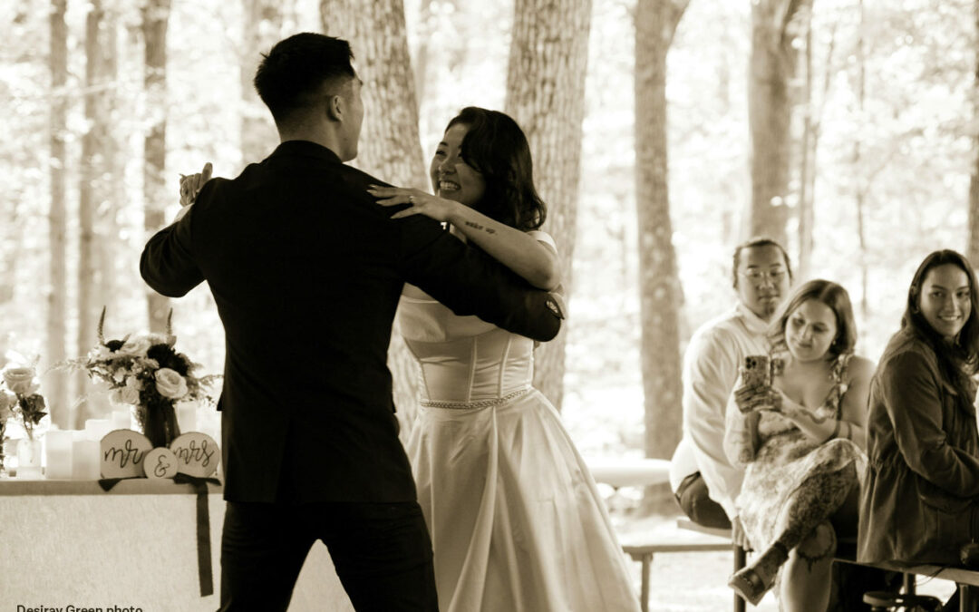 Couple doing their first dance at their wedding