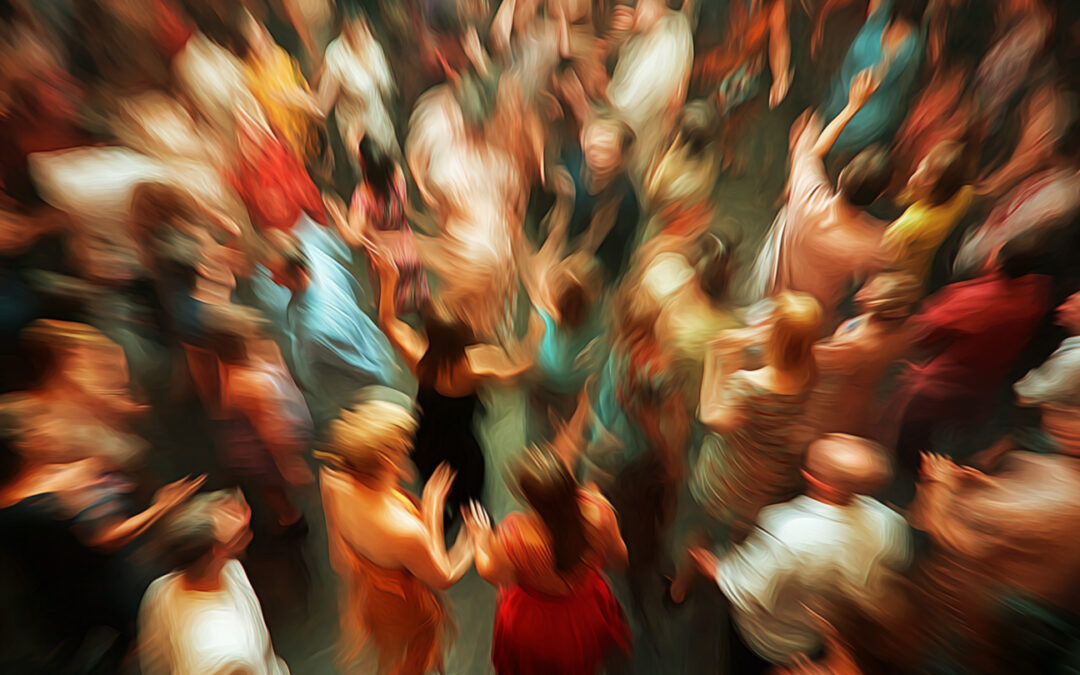 Blurred photo of dancers experiencing collective effervescence