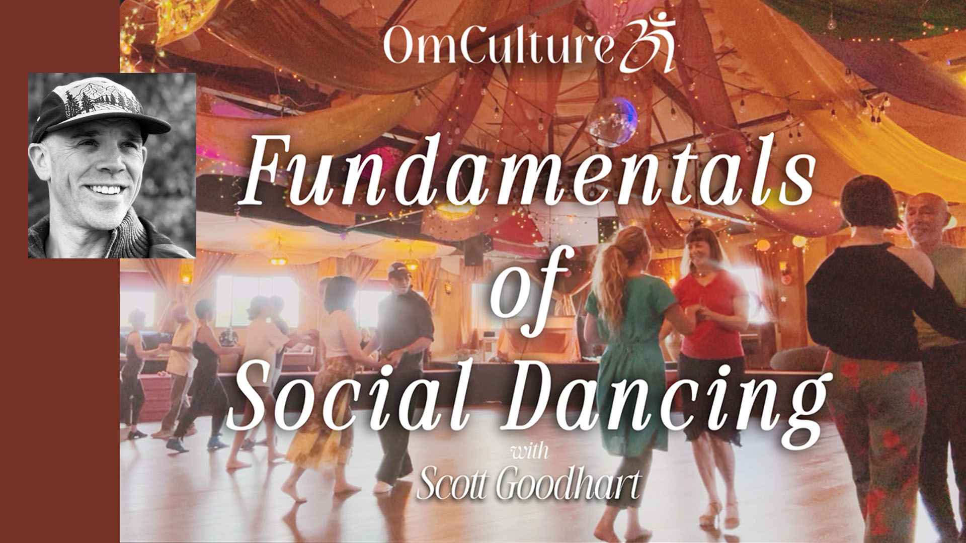Graphic with dancers promoting Fundamentals of Social Dancing at OmCulture